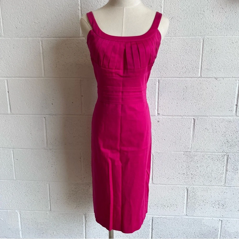 Calvin Klein Pink Pleated Top Pencil Dress Size 12